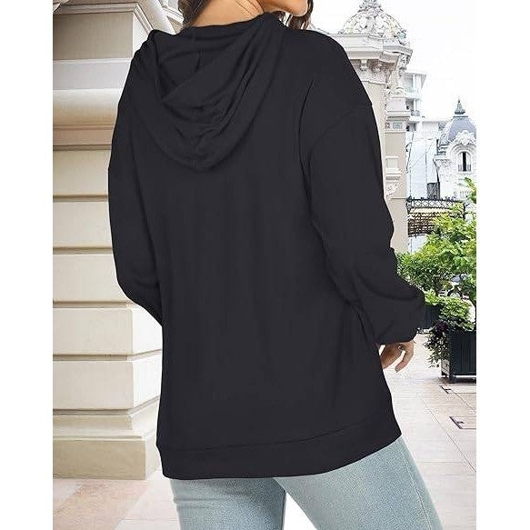 MSRP $22 Rosemia Women's XXL Black Hoodies Long Sleeve Sweatshirts Drawstring
