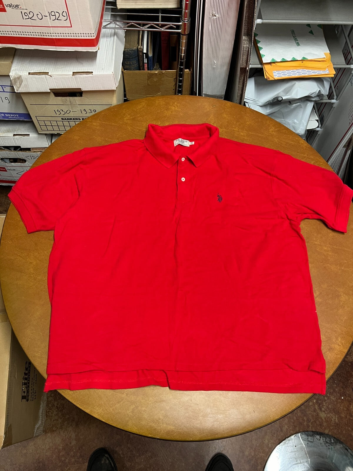U.S. Polo Assn. Men's 3X Red Short Sleeve Polo Shirt Black Pony #176