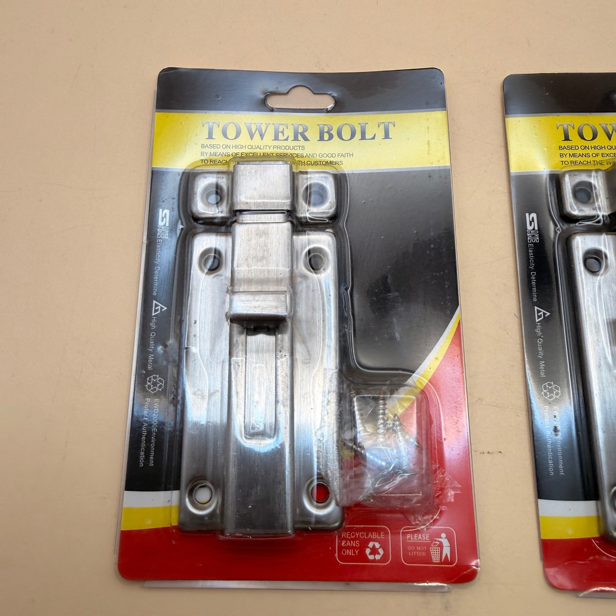 Set of 2 NELXULAS Stainless Steel Door Latch Sliding Lock Barrel Bolt (4-1/5")