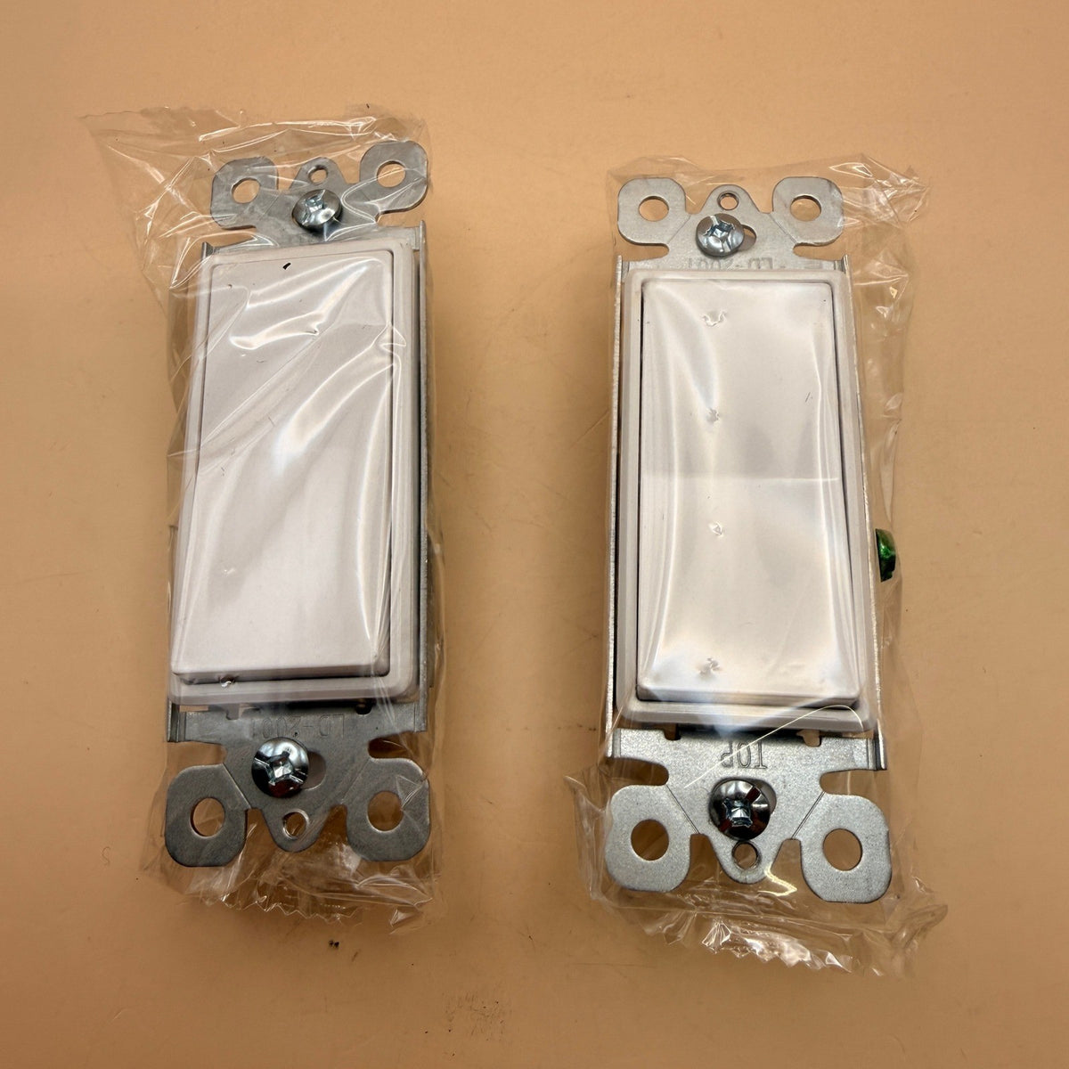 Set of 2 NineLeaf 15Amp Single Pole Rocker Interrupter Decorative Light Switches