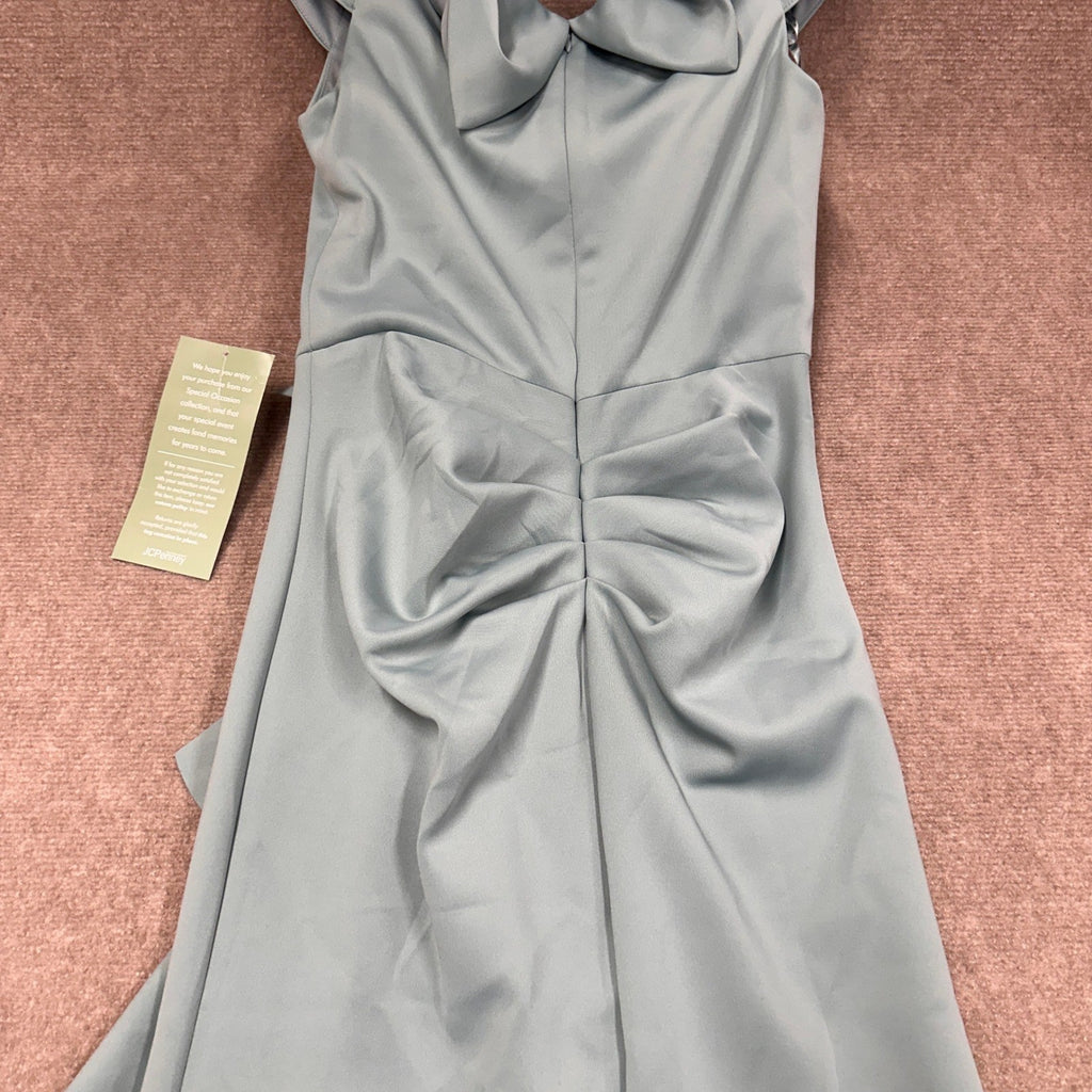 MSRP $130 DJ Jaz Womens 8 Sage Sweetheart Neck Short Sleeve Evening Gown