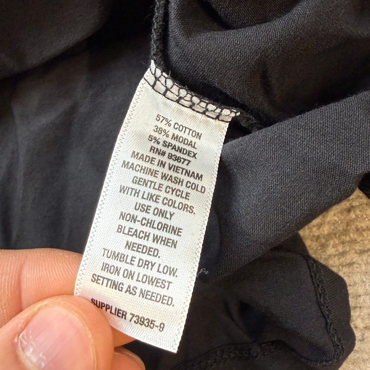 MSRP $18 A.N.A Womens L Black Crew Neck Long Sleeve T-Shirt