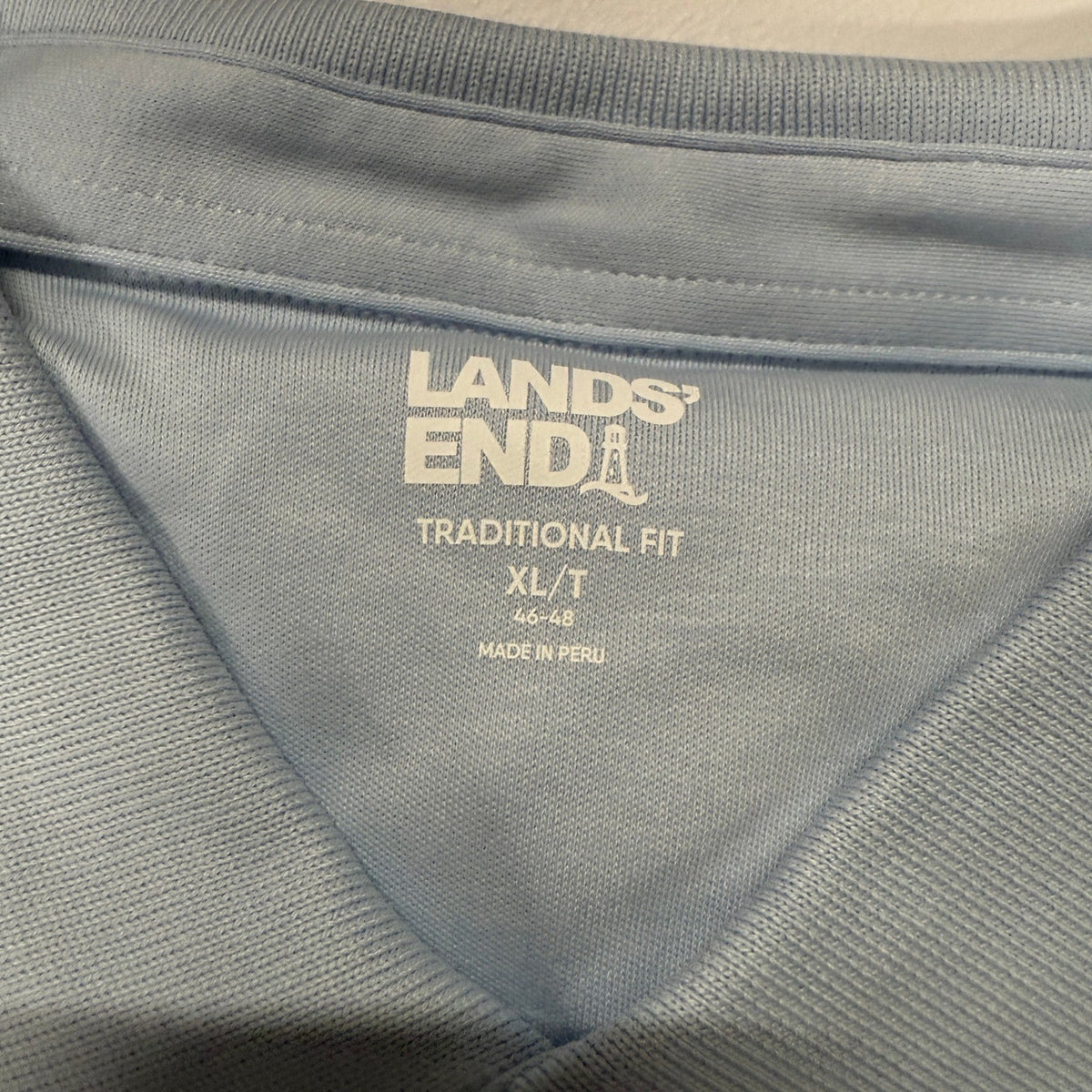 2 Pack Lands' End Mens XL/T Soft Blue Haze Polo Shirt Short Sleeve Supima Cotton