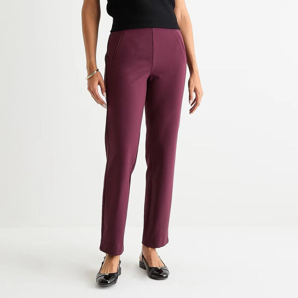 MSRP $54 Liz Claiborne Amelia Womens XL Petite Winetasting Pull-On Pants Strai