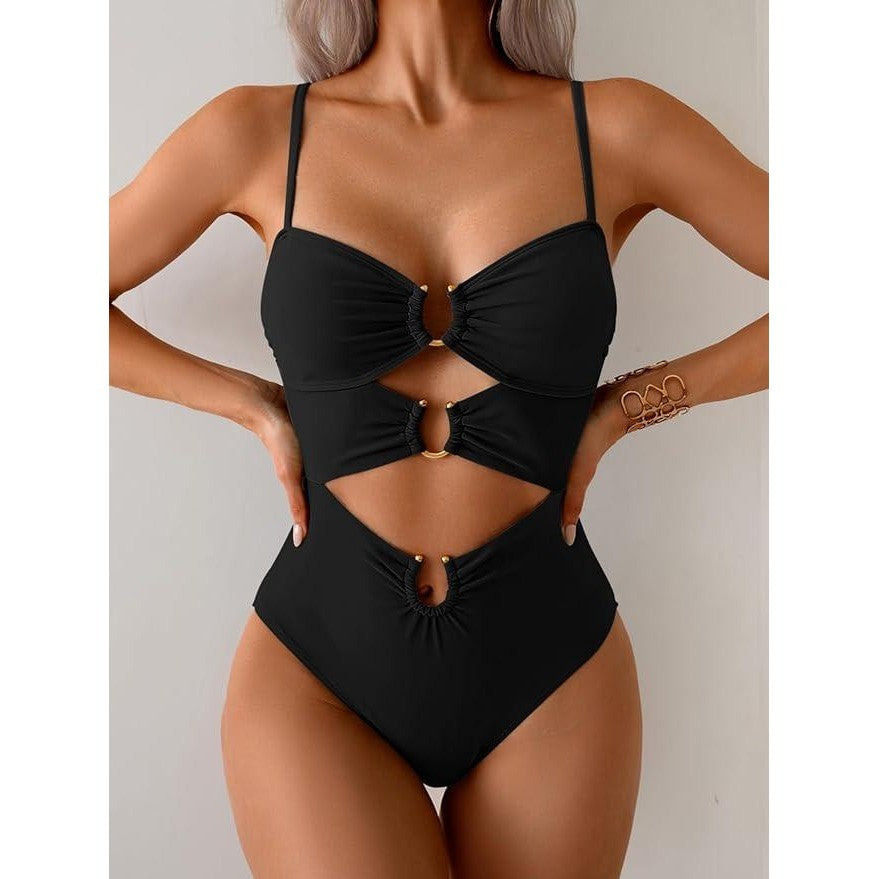 MSRP $49 Eomenie Women's S Cutout One Piece Swimsuit Monokini Sexy Bathing Suit