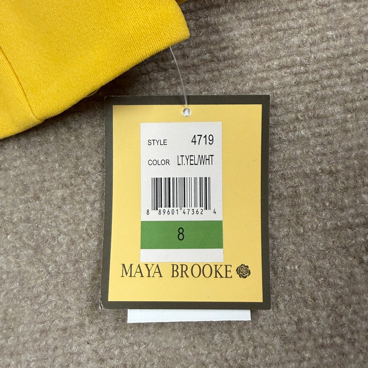 MSRP $94 Maya Brooke Women's 8 Lite Yellow White Crepe Floral Jacket Dress