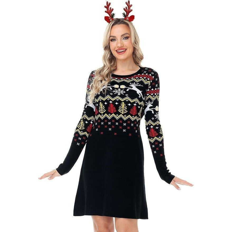 MSRP $38 Magrank Women's M Christmas Ugly Sweater Dress Long Sleeve Knit Pullov