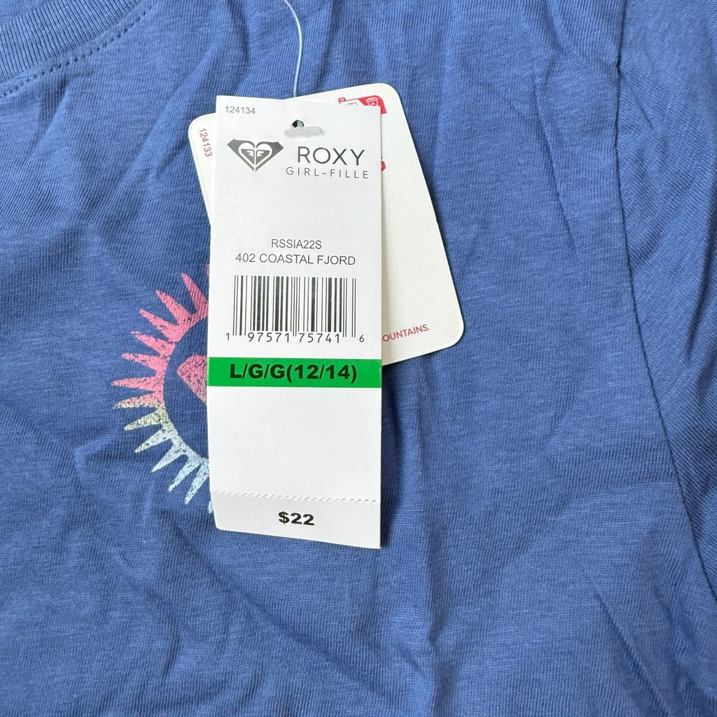MSRP $22 Roxy Girls L 12/14 Coastal Fjord Short Sleeve Graphic T-Shirt