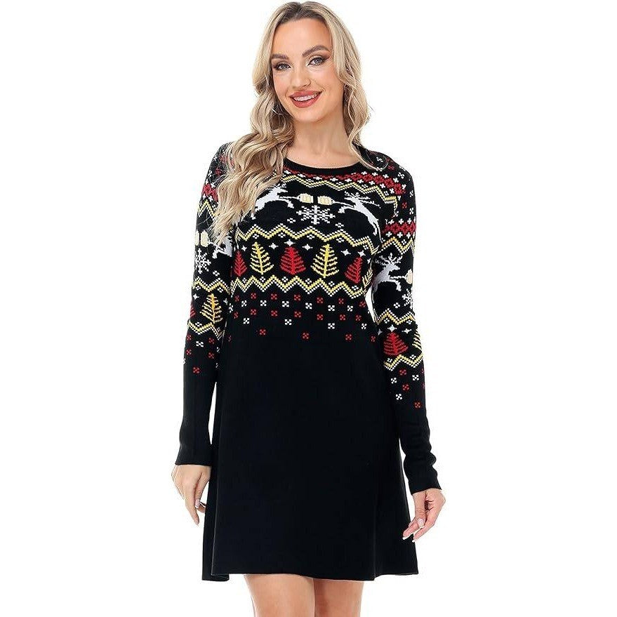 MSRP $38 Magrank Women's M Christmas Ugly Sweater Dress Long Sleeve Knit Pullov