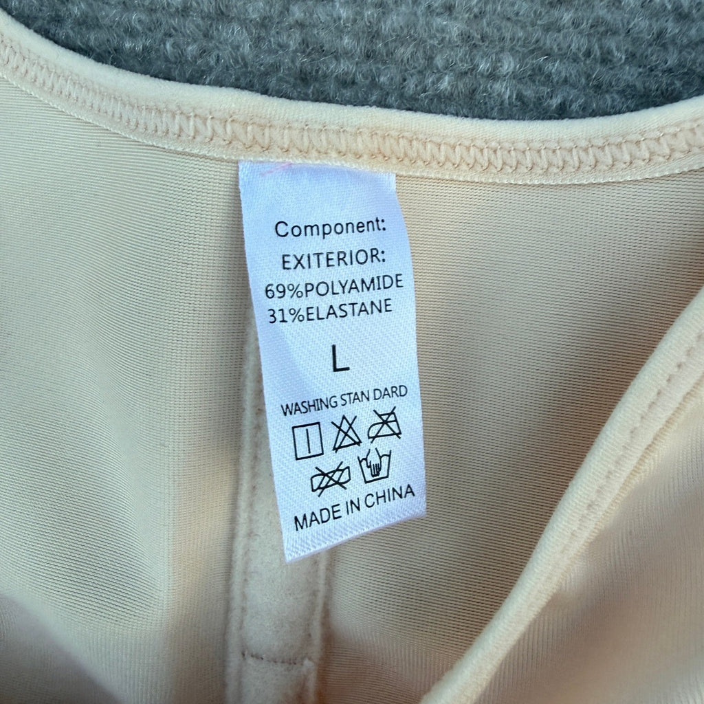 Women's Tan L Core Lift Zipper Tank Top Body Shaper Tummy Control Shapewear