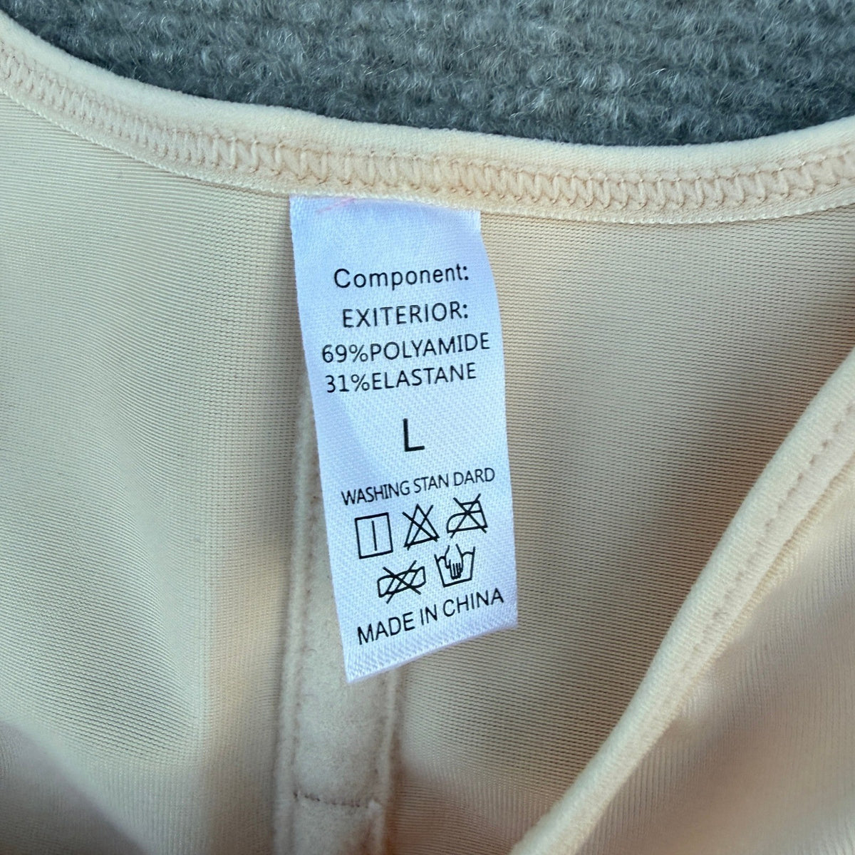 Women's Tan L Core Lift Zipper Tank Top Body Shaper Tummy Control Shapewear