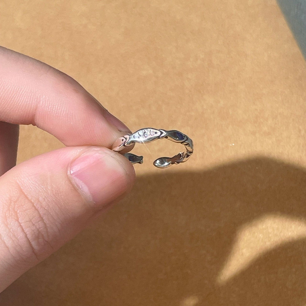 Silver Tone Fish Ring Women's Cute Animal Boho Jewelry Stainless Steel Size 7