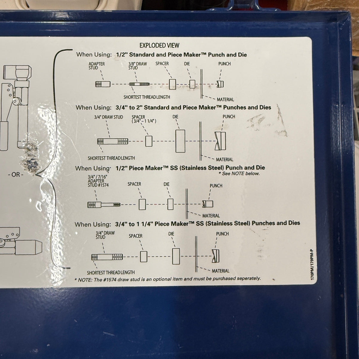 Current Tools Hydraulic Punch Driver Set 179PM w/ 1/2-2" Punches MISSING