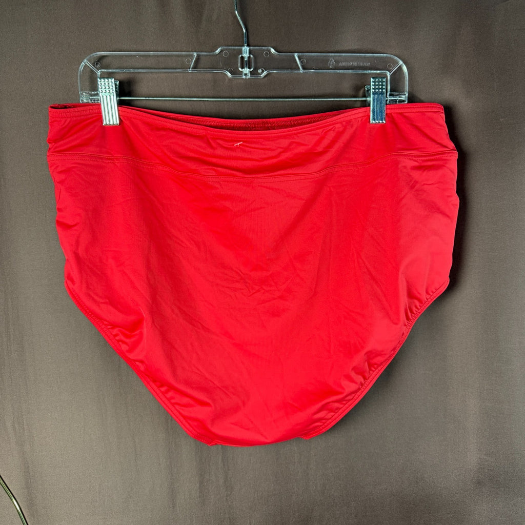 Lands’ End Women's 18W LONG Swimsuit Bottoms Strawberry Red High Waisted Tummy C
