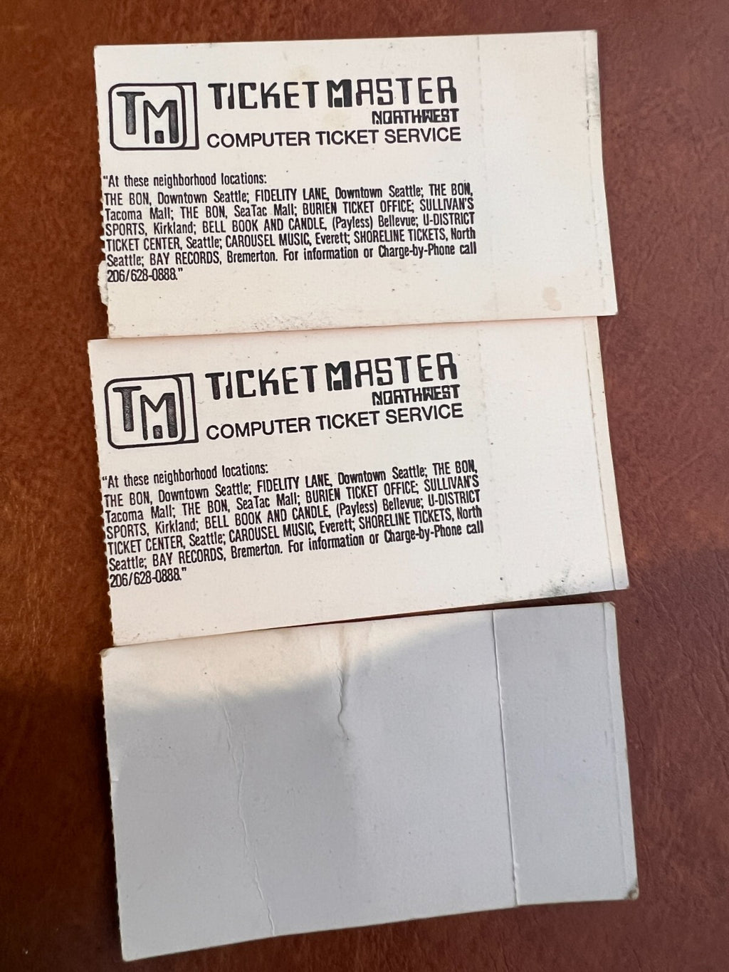 Vintage lot of 3 Henry Art Gallery Leonardo Da Vinci 1982, 1983 Ticket Stubs