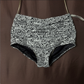 Lands' End Women's XS-L, XS-L LONG High Waisted Bikini Swim Bottom Black/White