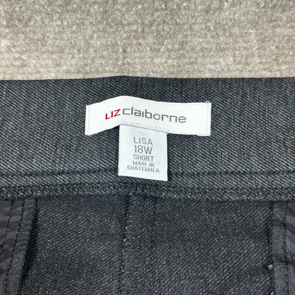 MSRP $58 Liz Claiborne Lisa Womens 18W Short Charcoal Heather Pull-On Pants
