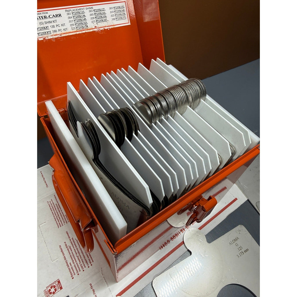 Aloma 113 Pcs G Shim Set 6x6" For Use Up To 2 1/4" Bolt Size 97235K87 INCOMPLETE