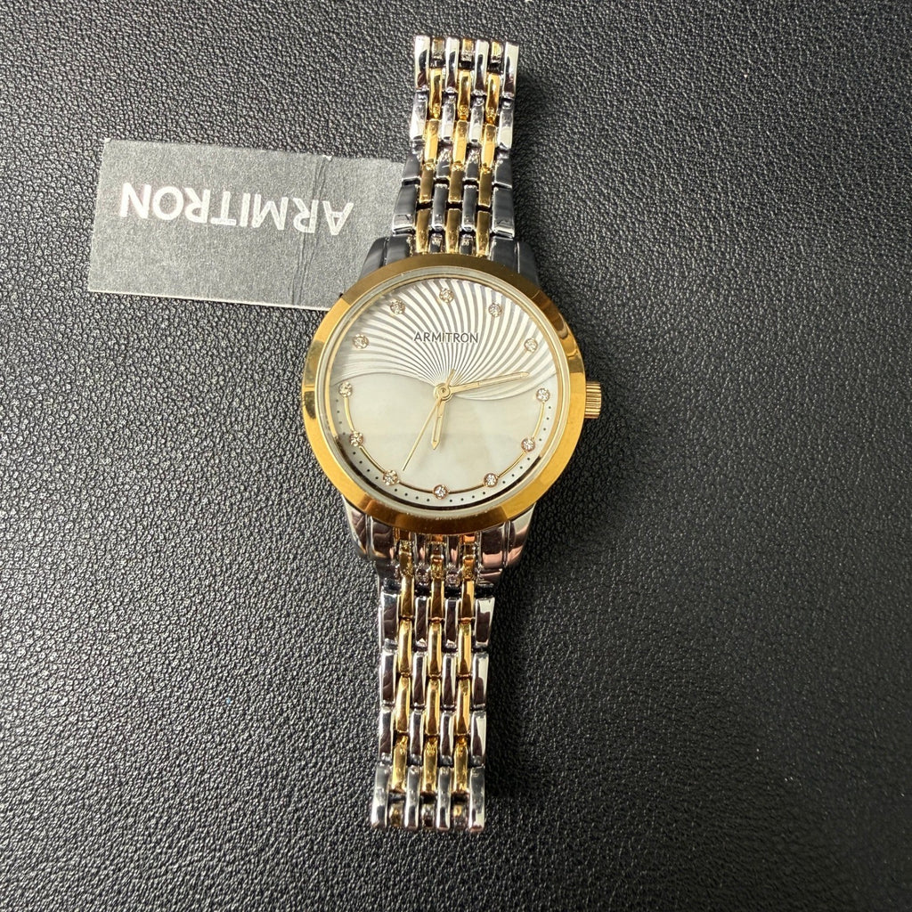 Armitron 75/5821TT Women's Crystal Accented Two Tone Bracelet Watch New Battery