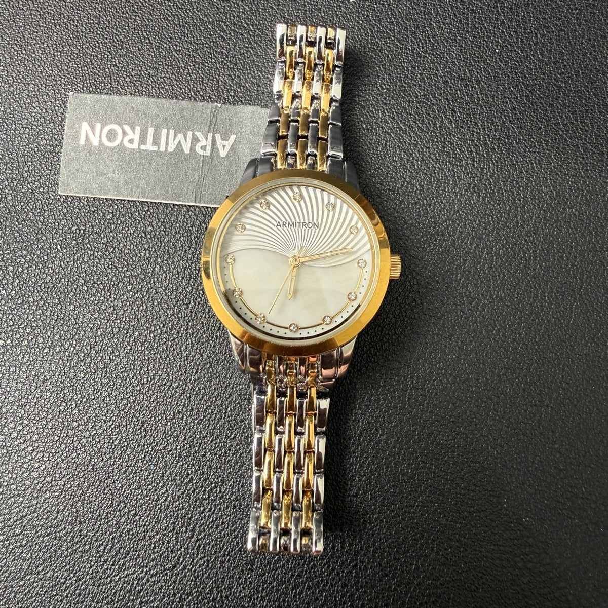 Armitron 75/5821TT Women's Crystal Accented Two Tone Bracelet Watch New Battery