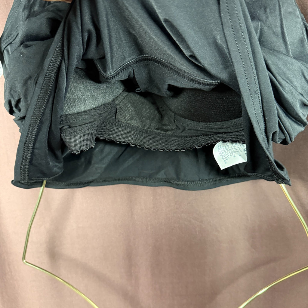 Lands' End Women's 14, 16-22W LONG Black V-Neck Wrap Midkini Top  This item is c