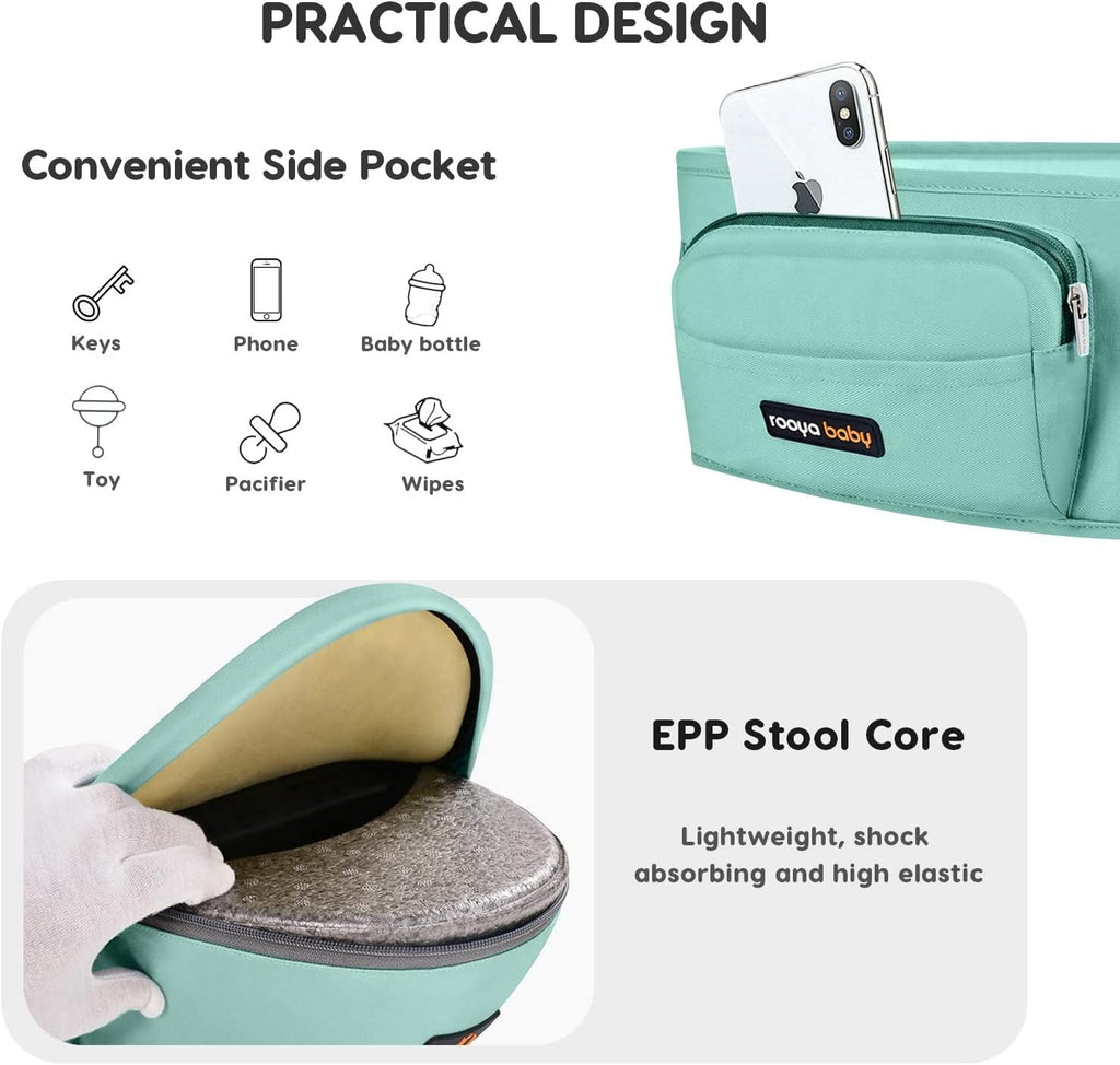 Rooya Baby Ergonomic Baby Hip Seat Carrier Waist Stool Adjustable Newborn Toddle