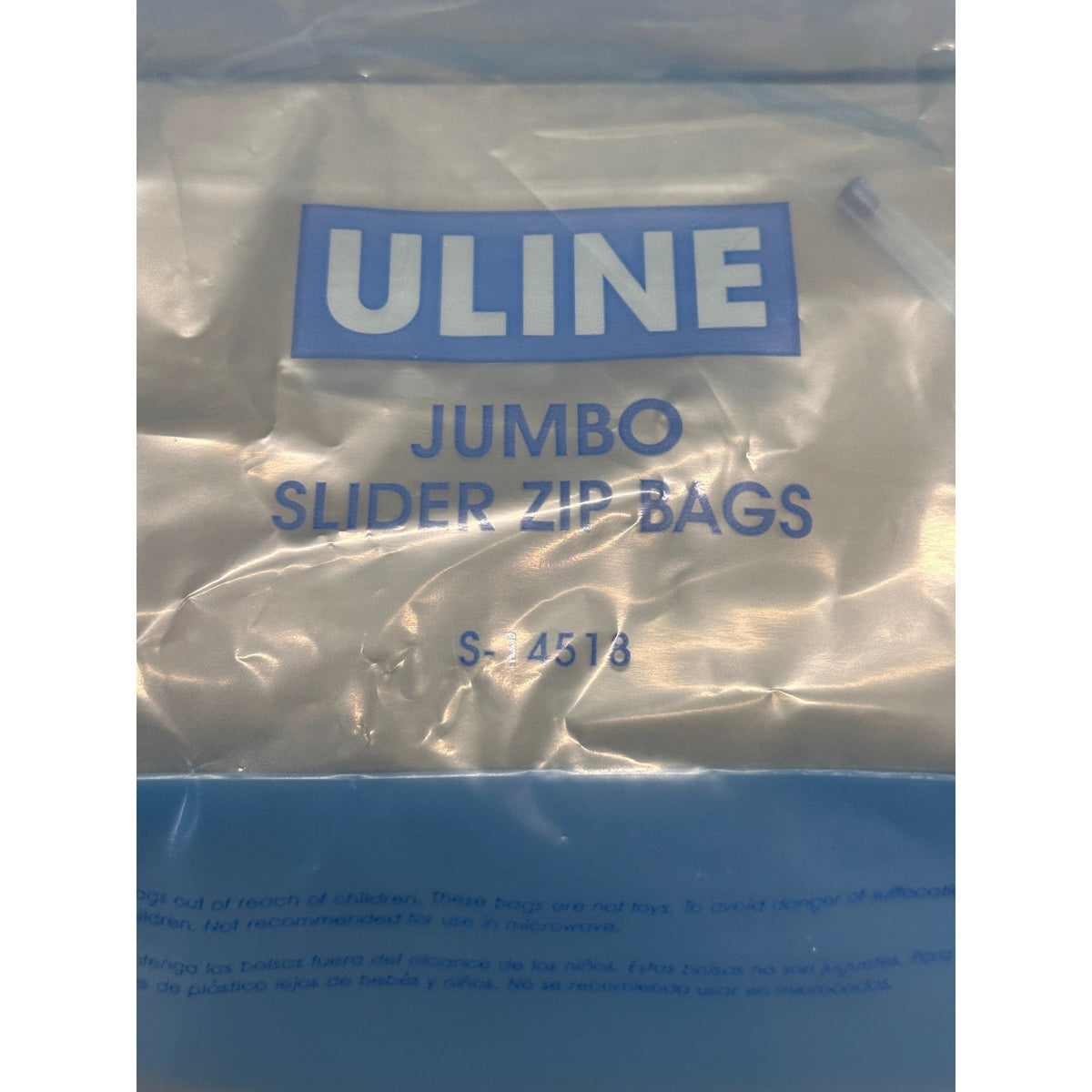 Pack of 32 Uline S-14518 Jumbo Slider Zip Bags 24x20" 11 Gal