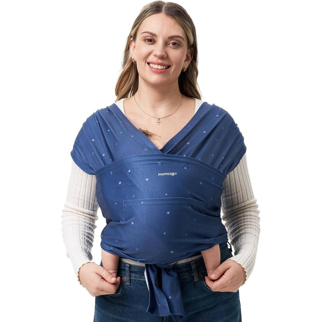 Momcozy Baby Wrap Carrier Starry Sky Easy-On 2-Piece Newborn to Toddler 8-35 lbs