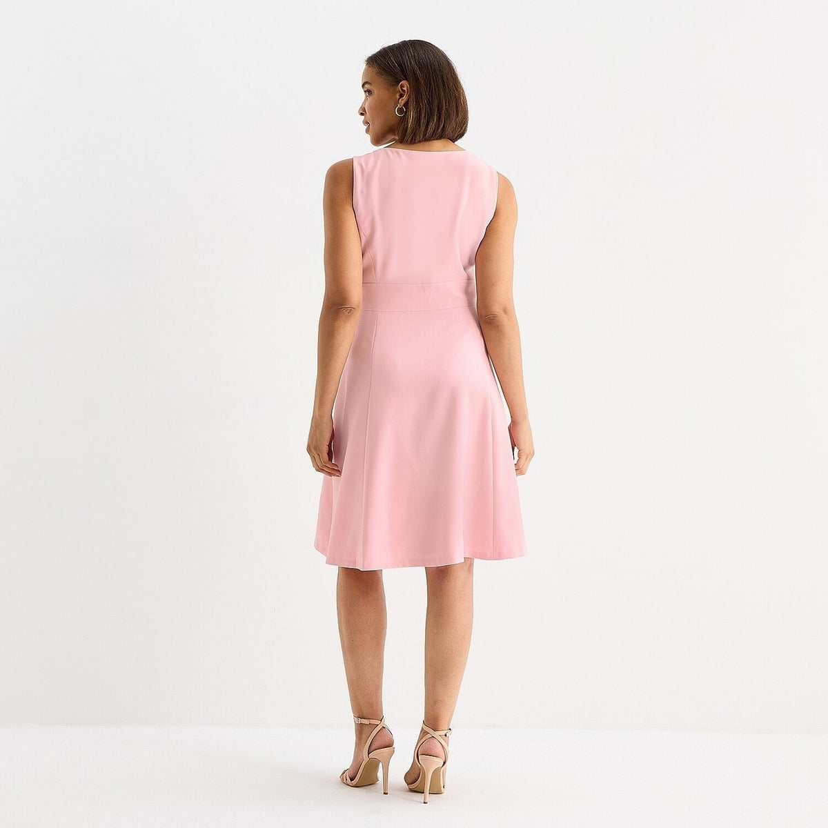 MSRP $89 Black Label by Evan-Picone Womens 10 Tutu Pink Fit + Flare Dress Sleeve