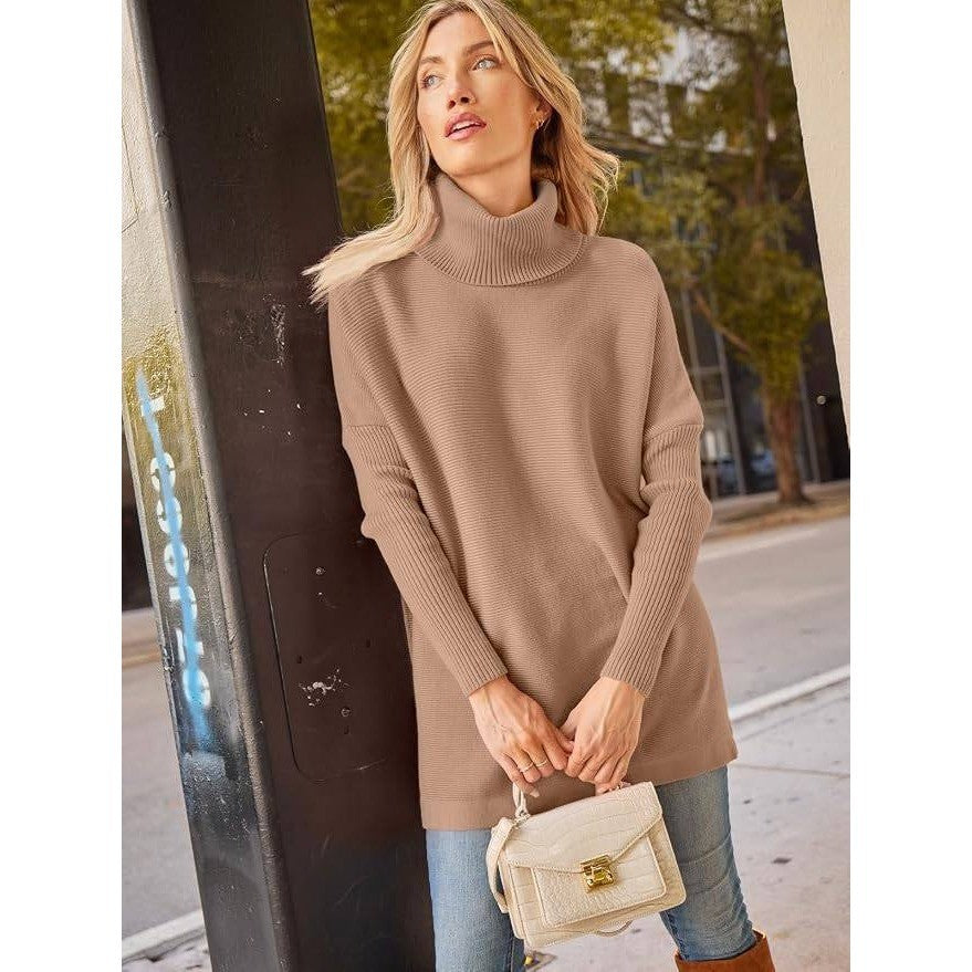 MSRP $45 LILLUSORY Women's XS Turtleneck Oversized Sweater Batwing Sleeve Poncho