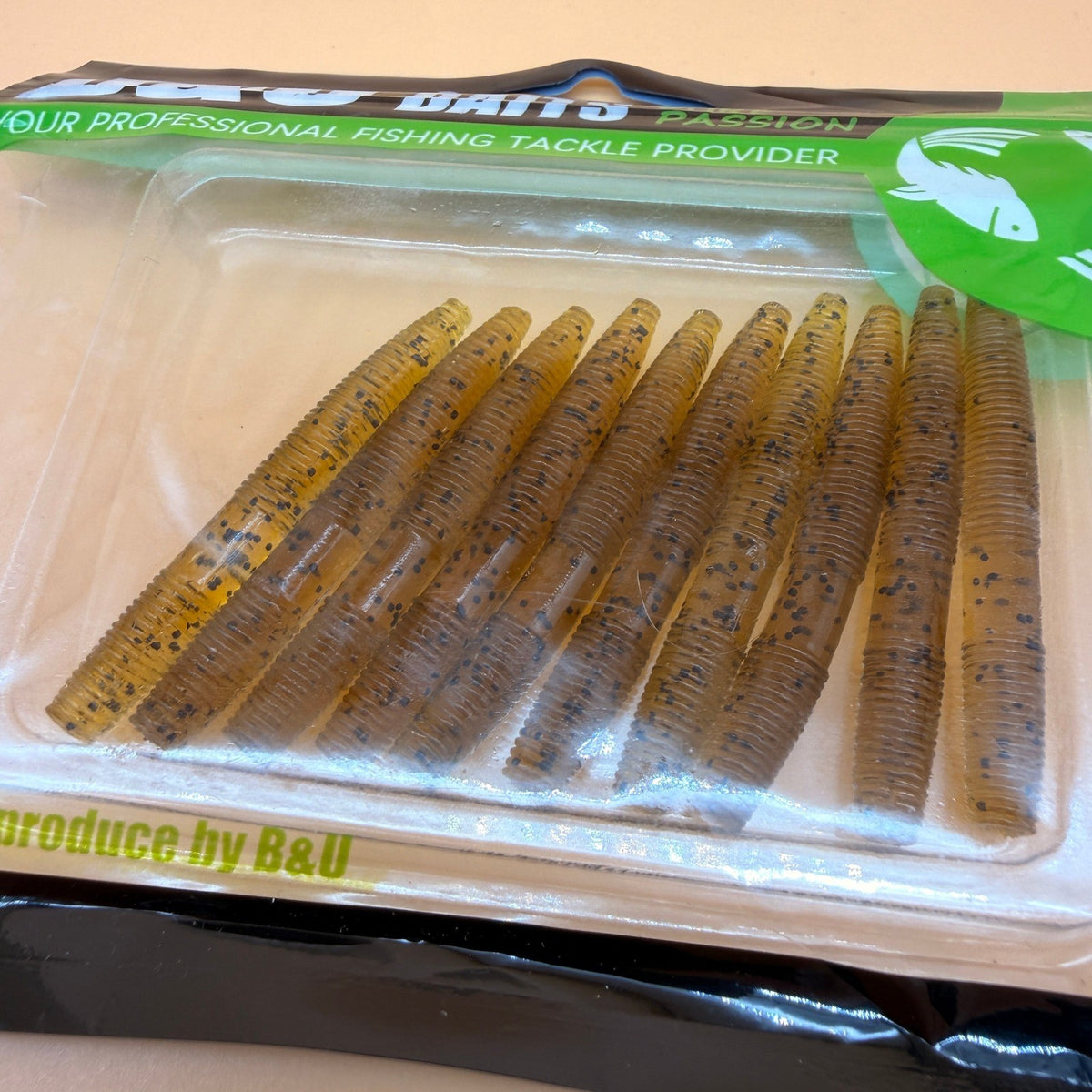 Pack of 10 B&U Light Brown Floating Senko Worms Bass Fishing Lure Ned Wacky Ri