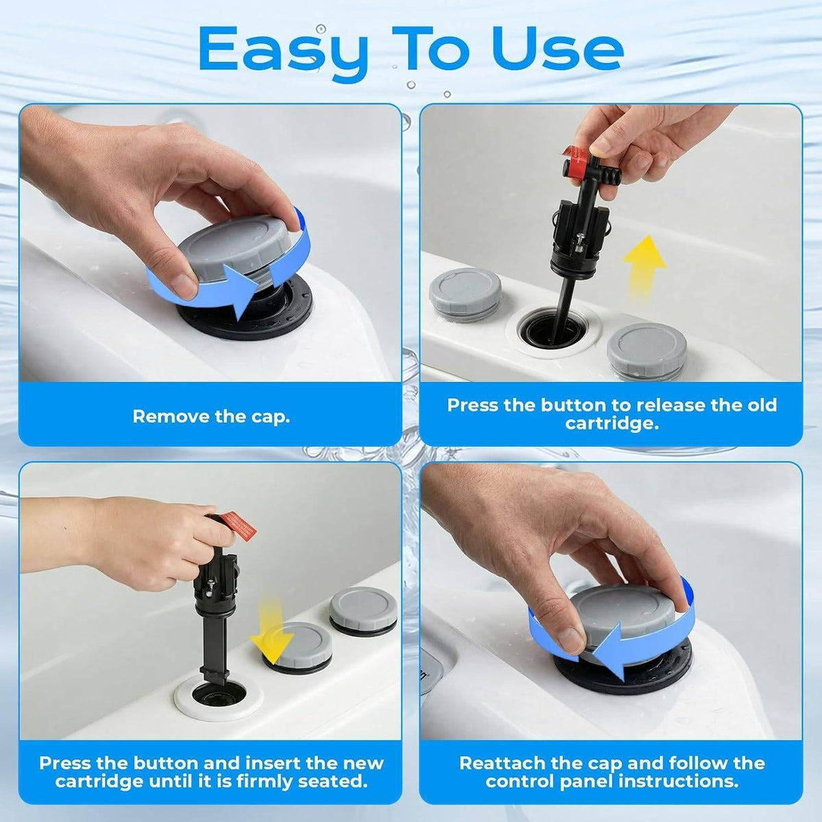 Pack of 3 HUVOQ Salt System Cartridge Replacement Compatible with 2019+ Hot