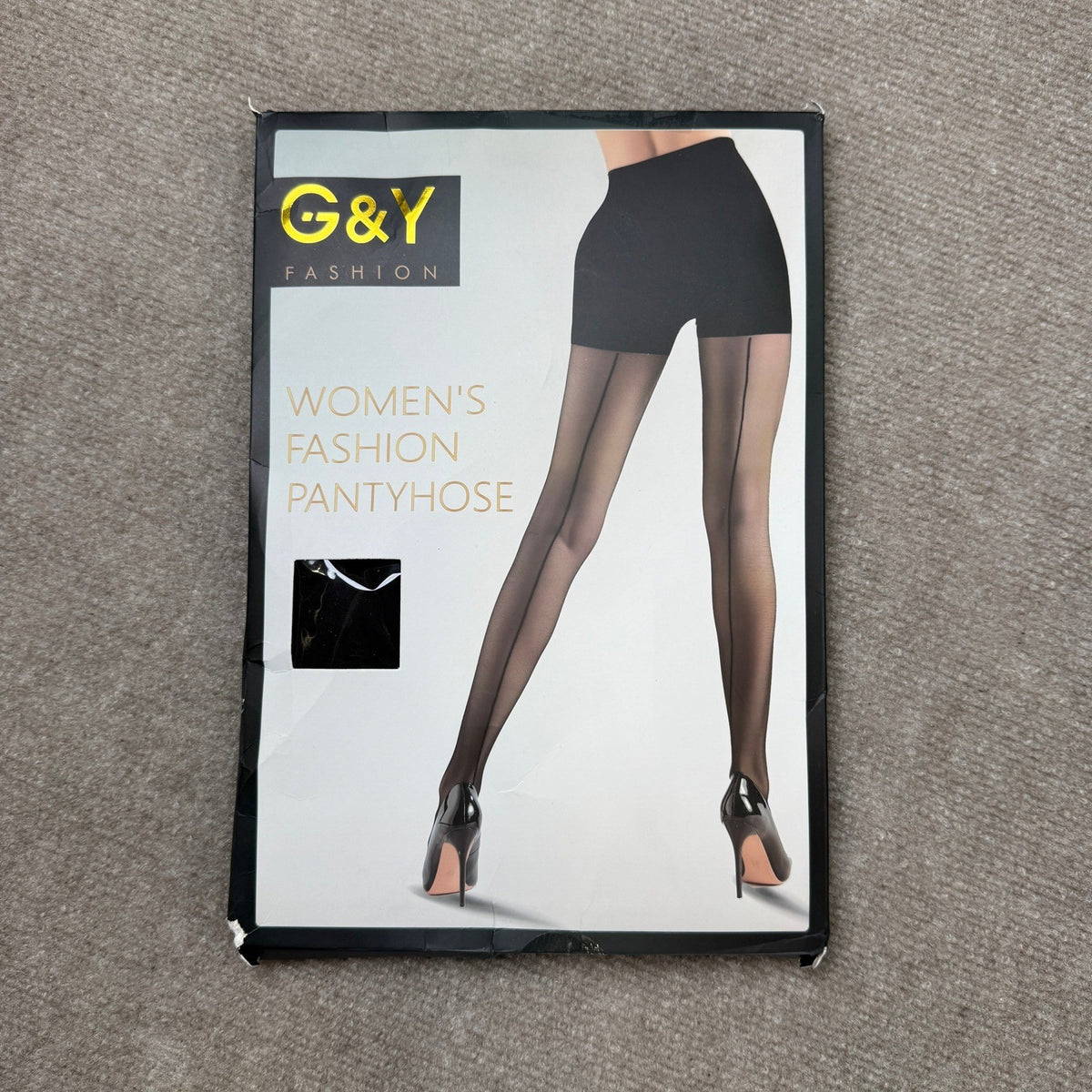 Set of 2 G&Y Women's M Black, Nude Backseam Sheer Tights - 20D Control Top Pant