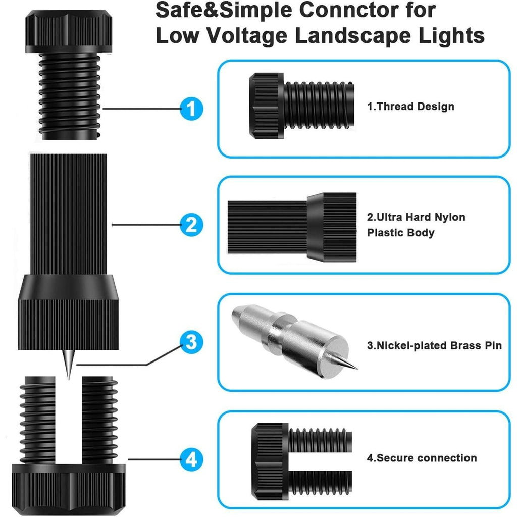 Pack of 21 iCreating Low Voltage Landscape Light Cable Connectors Waterproof 12