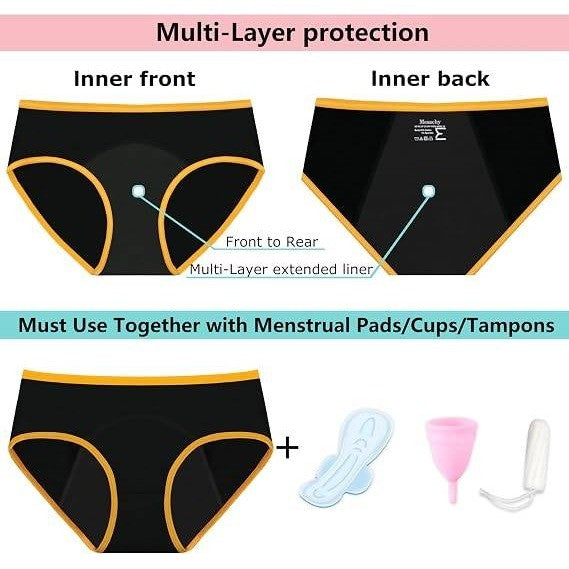 Set of 6 MSRP $23 Mesachy Girl's 2XL Period Underwear Period Panties for Teens