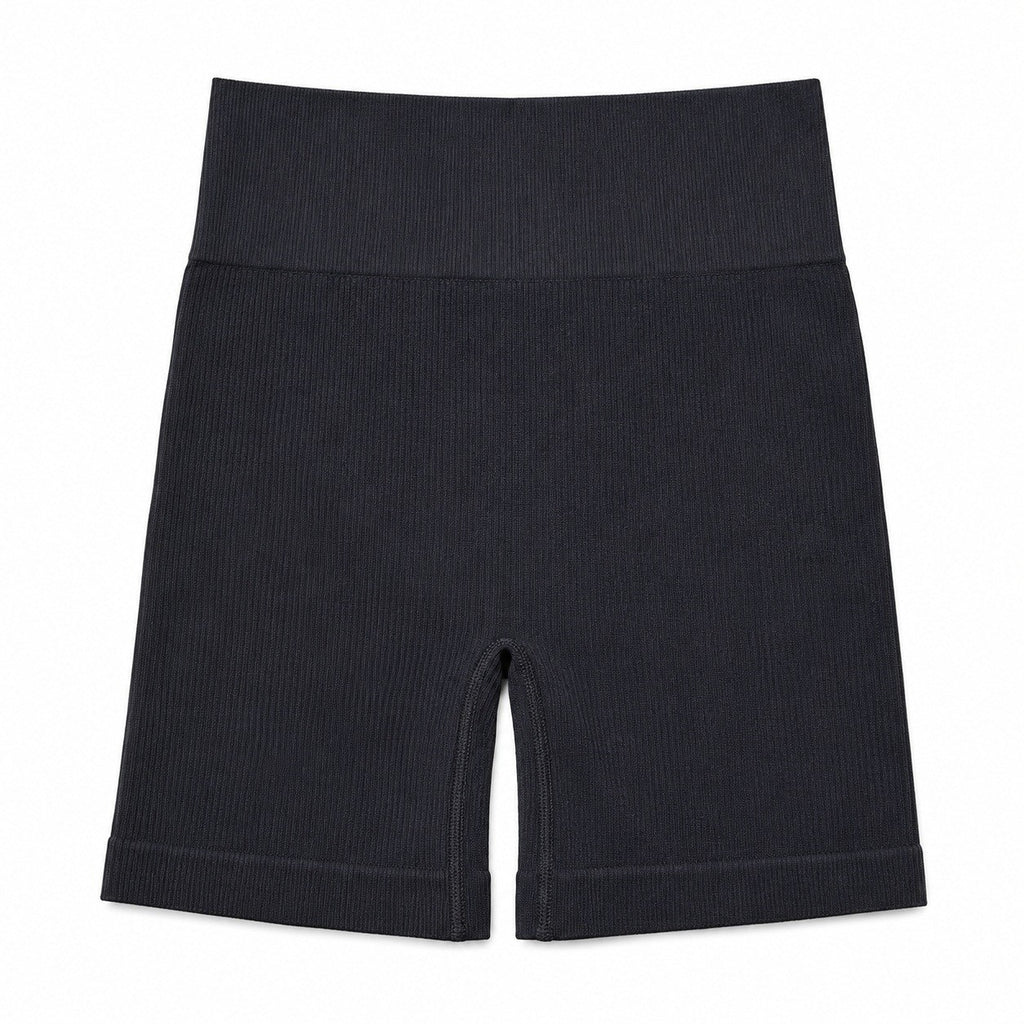 OIERD Women's S Black Ribbed Workout Shorts High Waisted Gym Yoga Pilates Biker