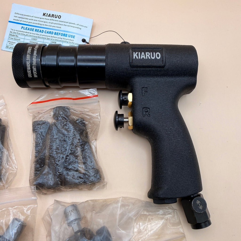 KIARUO LM07 Pneumatic Rivet Nut Tool M6 M8 M10 Metric with Self-locking Head To