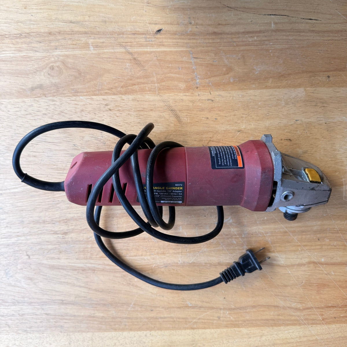 Chicago Electric 60372 4-1/2" Heavy Duty Angle Grinder 5 Amps Corded Electric