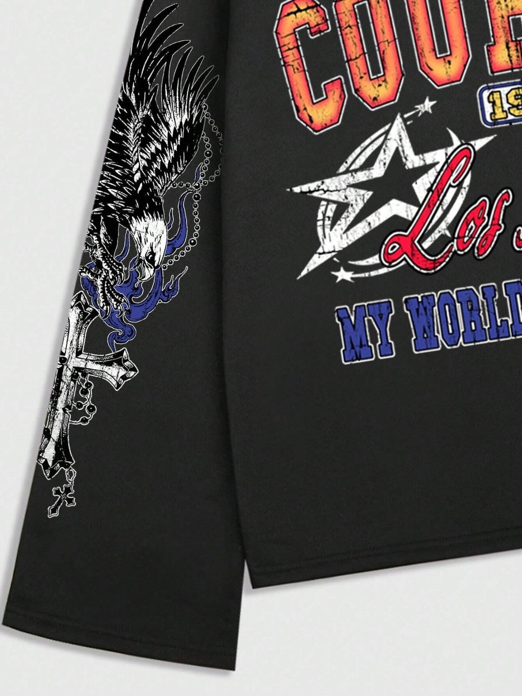 Romwe Street Life Men's S Casual Graphic Print Pullover Hoodie Black, Suitable