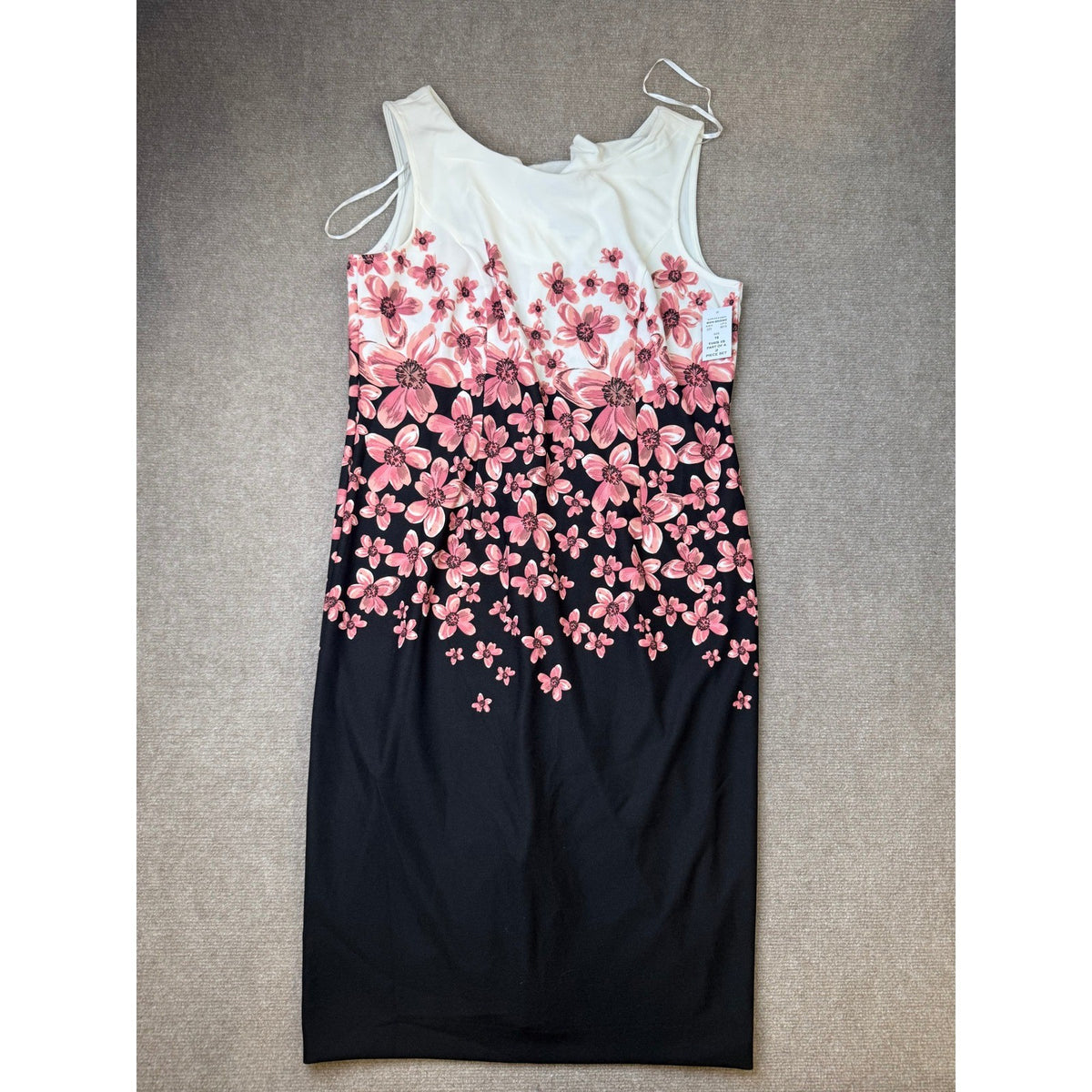 MSRP $94 Maya Brooke Womens 16 Rose Black Crepe Two Piece Floral Jacket Dress