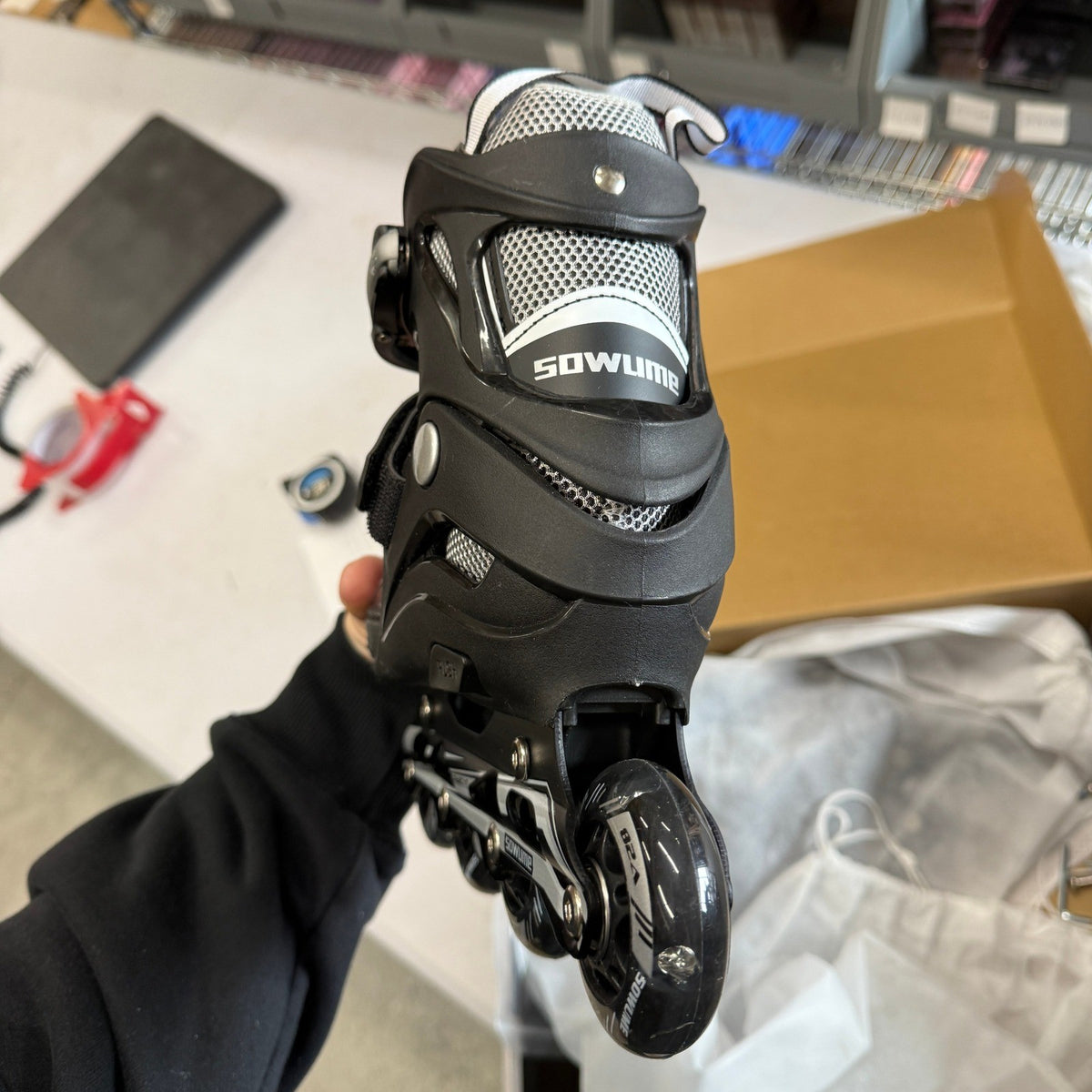 Sowume Black Sz S Adjustable Inline Skates for Little Kids Girls and Boys, Rol