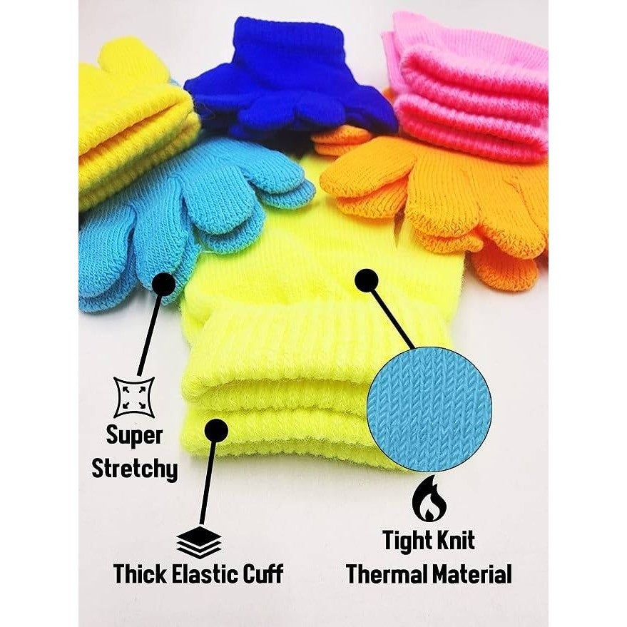 MSRP $21 Winterlace 12 Pairs Kids 2-6 Years Winter Gloves Children Fun Colorful