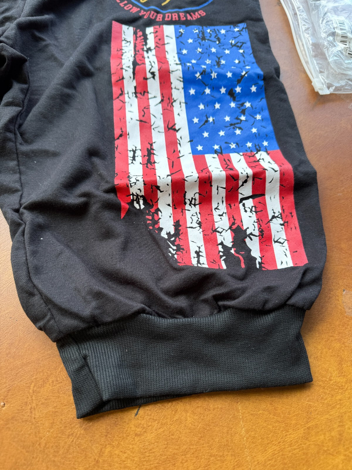 New Men's XXL American USA Flag Shorts Sweatpants Cropped Pants Thin Summer Pant