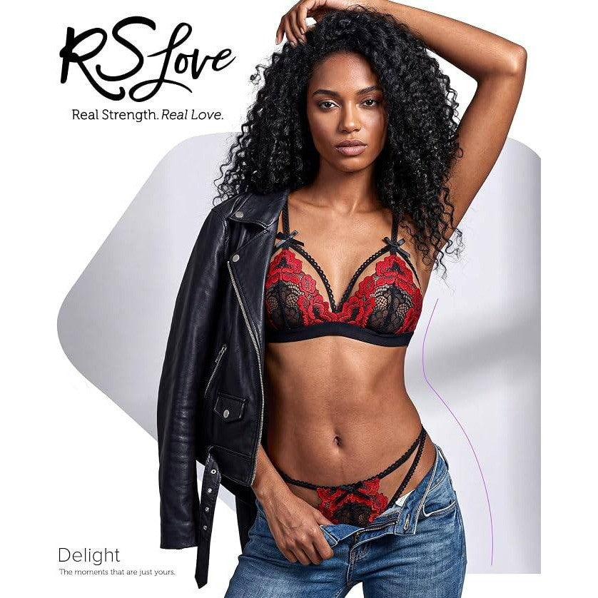 MSRP $26 RSLOVE Women's M Lingerie Set with Garter Belt Lace Teddy Babydoll Str