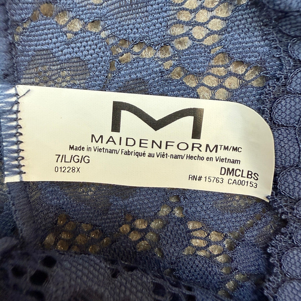 Maidenform Women's L Navy Underwear Boy Shorts With Cheeky Fit Lace Boyshor