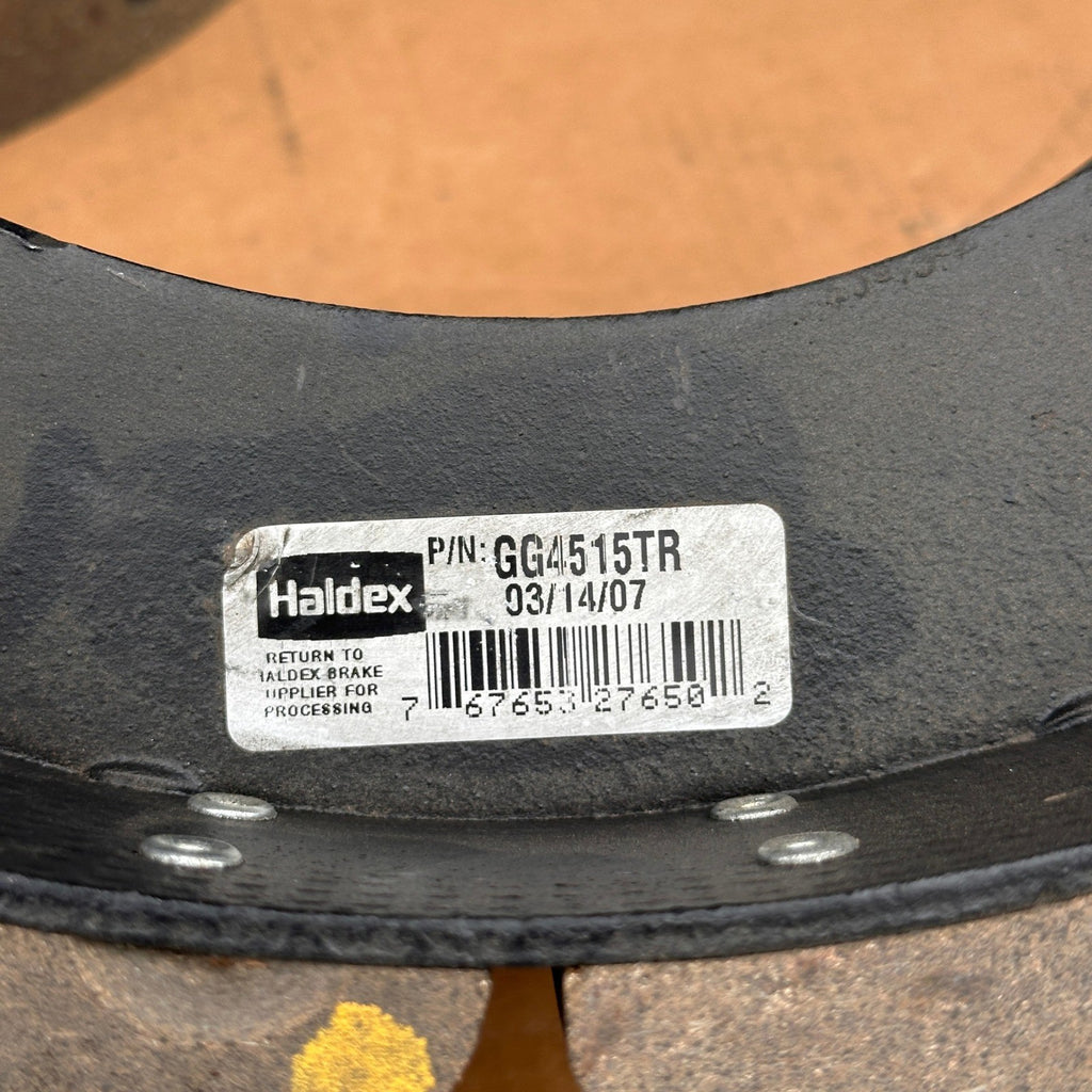 Set of 2 Haldex GG4515TG Relined Brake Shoes 16-1/2" x 7" MISSING SOME HARDWARE