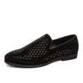 Santimon Men's US 8 Black Rhinestone Slip On Loafers Formal Dress Shoes