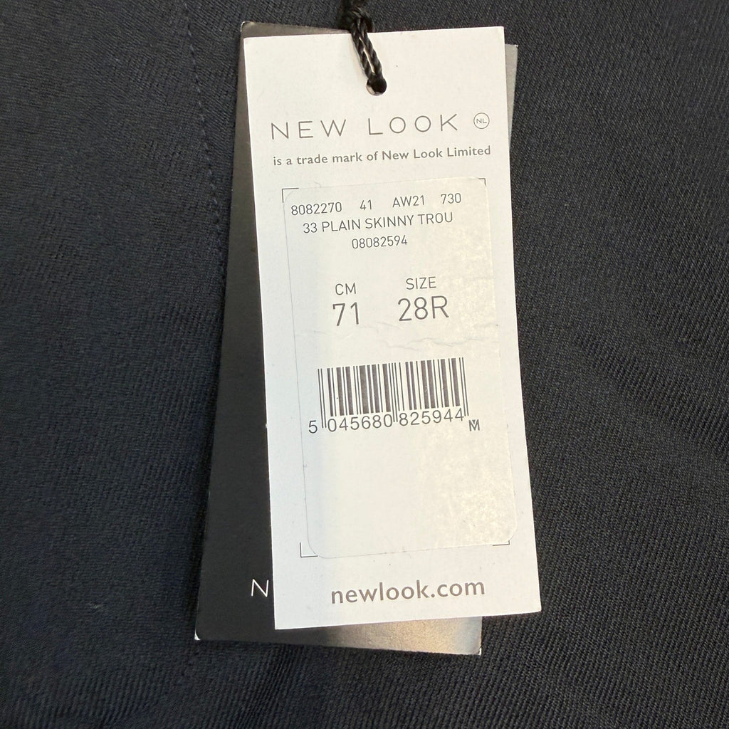 NWT New Look Men's Navy Blue 28R Plain Skinny Trouser Chinos Dress Pants