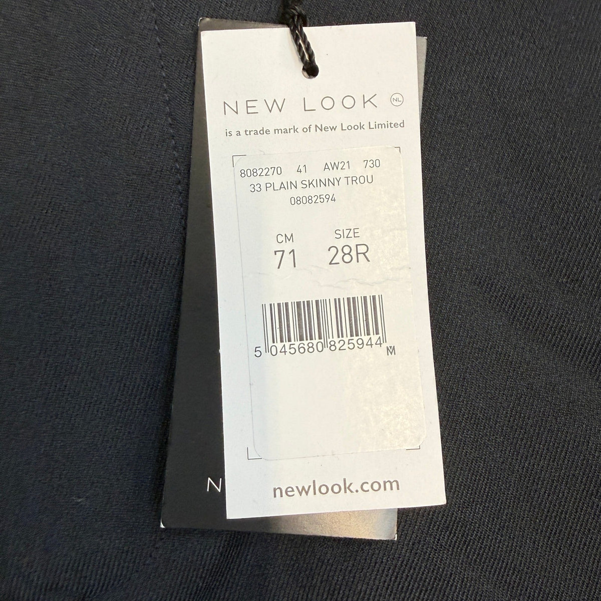 NWT New Look Men's Navy Blue 28R Plain Skinny Trouser Chinos Dress Pants