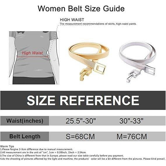 Set of 2 MSRP $26 Tanpie Women's M Skinny Waist Belt Gold & Silver Tone Elasti